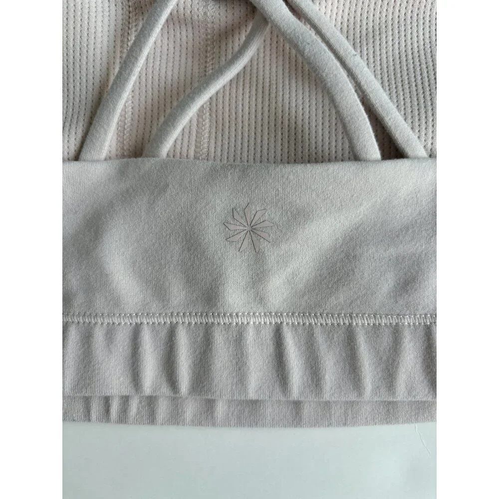 Athleta Girl Strappy Back Sports Bra Size 14 White Yoga Gym Activewear - Picture 3 of 5